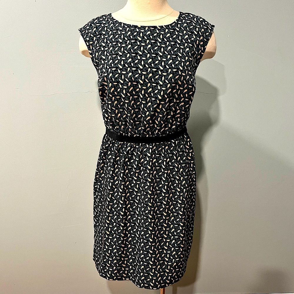 Ann Taylor Loft Green Leaf Print Sleeveless Dress Size Small